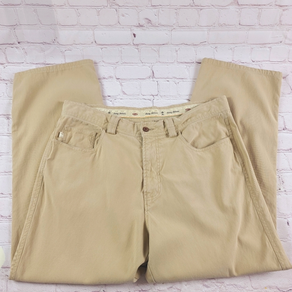 Tommy Bahama Men's 36 Casual Silk Pants Trousers Tan